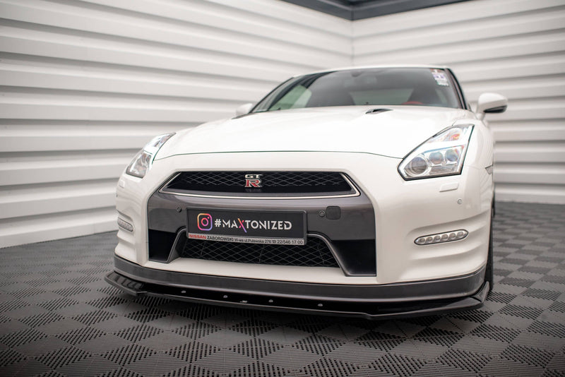 Maxton frontsplitter til Nissan GTR R35 Facelift – blank sort – billede 1 af 5
