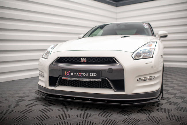 Maxton frontsplitter til Nissan GTR R35 Facelift – blank sort – billede 1 af 5