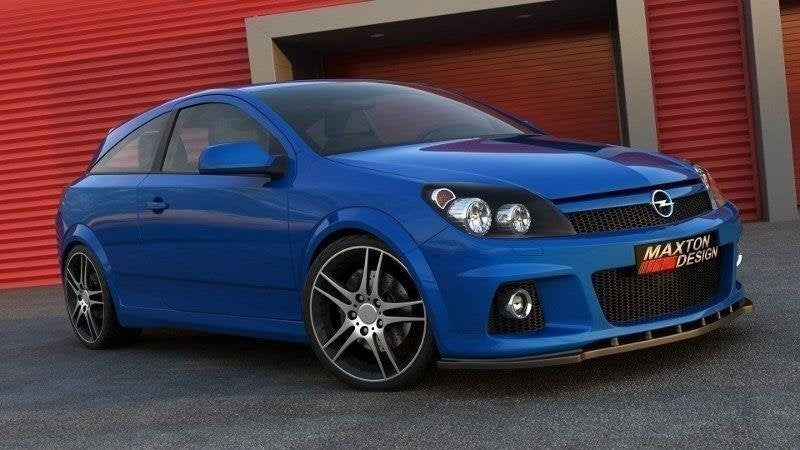Maxton frontsplitter til Opel Astra H (FOR OPC / VXR) – blank sort – billede 2 af 4