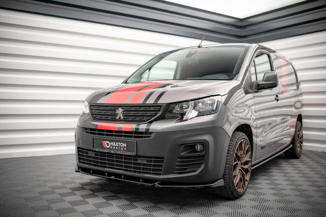 Maxton frontsplitter til Peugeot Partner Mk3 – blank sort – billede 1 af 5