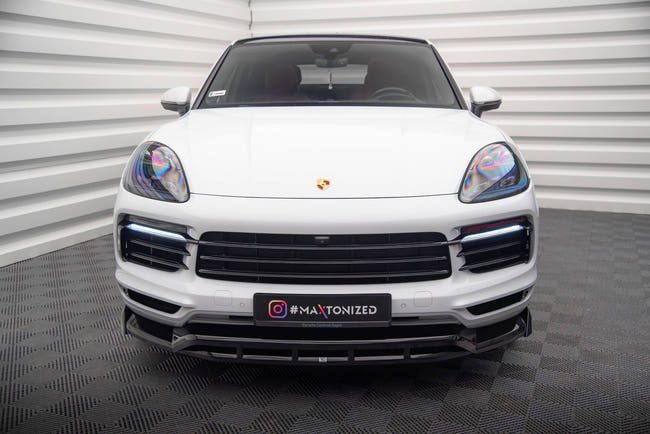 Maxton Front Splitter Porsche Cayenne Coupe / SUV Mk3 - ABS Gloss Black