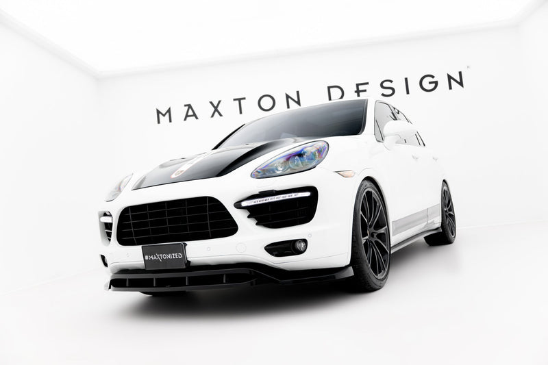 Maxton frontsplitter til Porsche Cayenne Turbo / Standard Mk2 – blank sort – billede 1 af 5