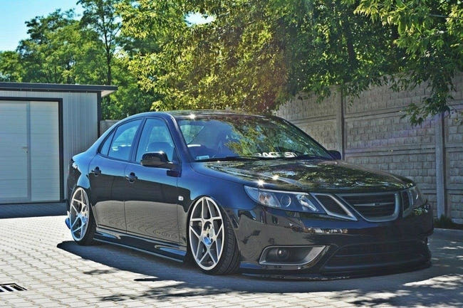 Maxton frontsplitter til Saab 9-3 Turbo X – blank sort – billede 2 af 5