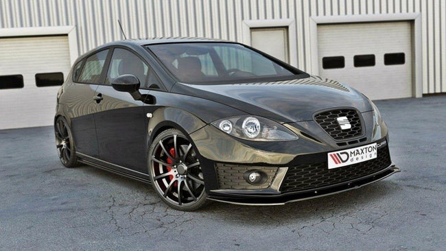 Maxton frontsplitter til Seat Leon Mk2 Cupra FR (Facelift) – blank sort – billede 1 af 5