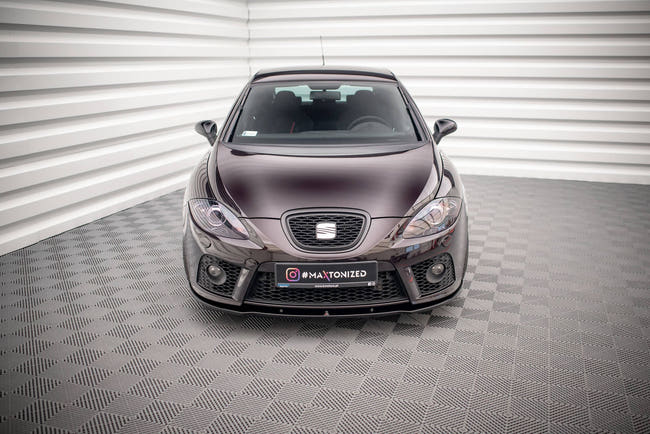 Maxton frontsplitter til Seat Leon Mk2 Cupra FR – blank sort – billede 2 af 5
