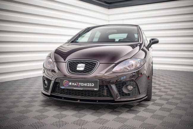 Maxton frontsplitter til Seat Leon Mk2 Cupra FR – blank sort – billede 1 af 5