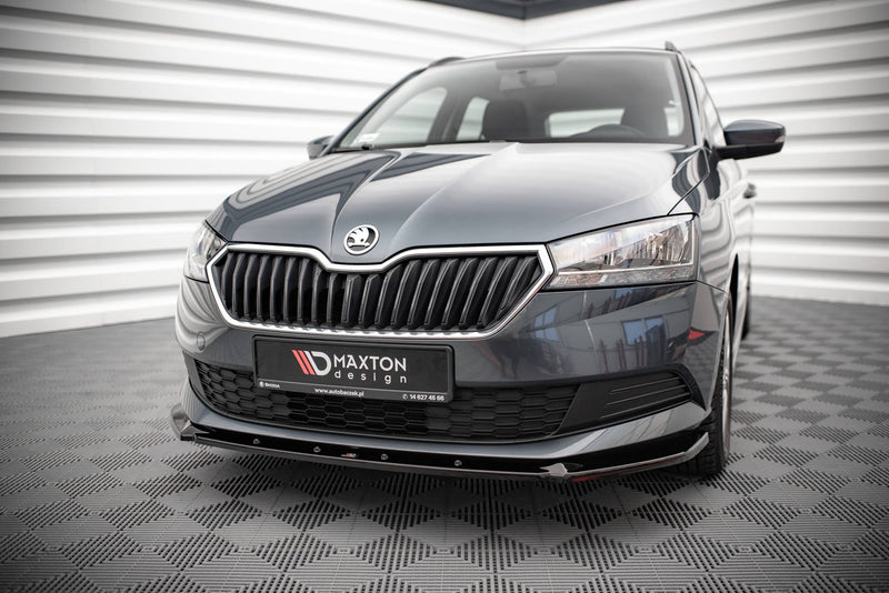 Maxton Front Splitter Skoda Fabia Mk3 Facelift - Gloss Black