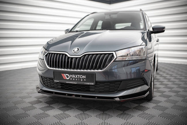 Maxton frontsplitter til Skoda Fabia Mk3 Facelift – blank sort – billede 1 af 5