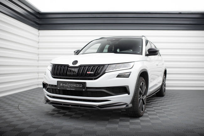 Maxton frontsplitter til Skoda Kodiaq Mk1 Sportline/RS – blank sort – billede 1 af 5