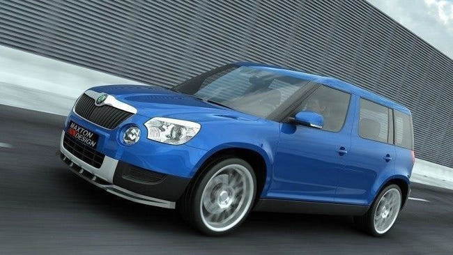 Maxton frontsplitter til Skoda Yeti – blank sort