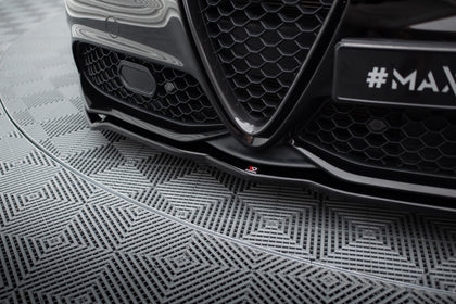 Maxton frontsplitter til Alfa Romeo Giulia Veloce – blank sort – billede 3 af 5