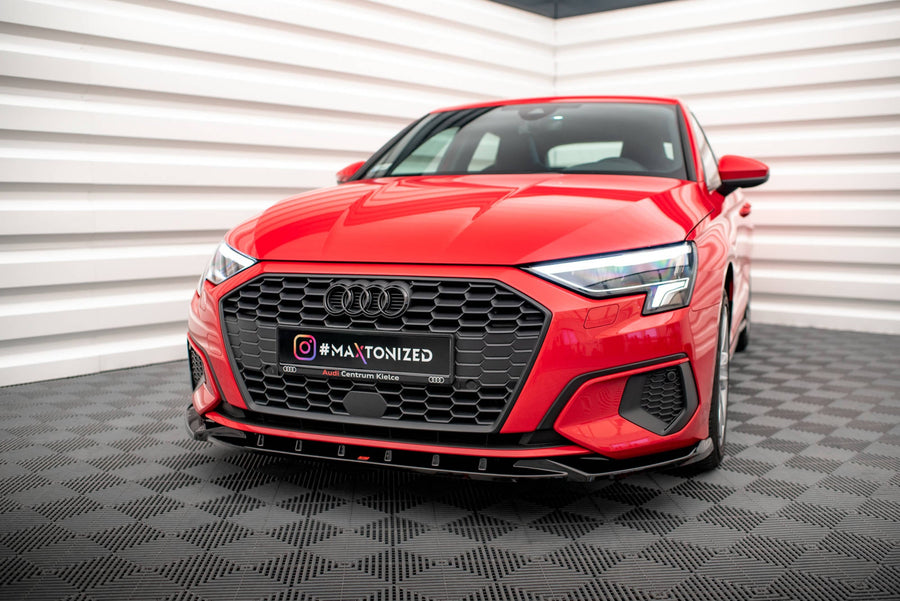 Maxton frontsplitter til Audi A3 8Y – blank sort – billede 1 af 6