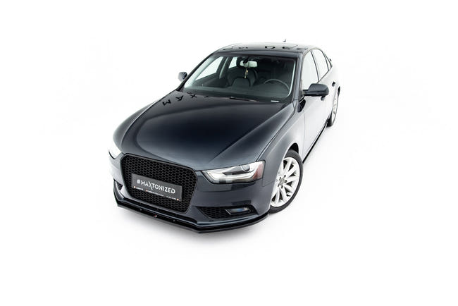 Maxton frontsplitter til Audi A4 B8 Facelift – blank sort – billede 1 af 7