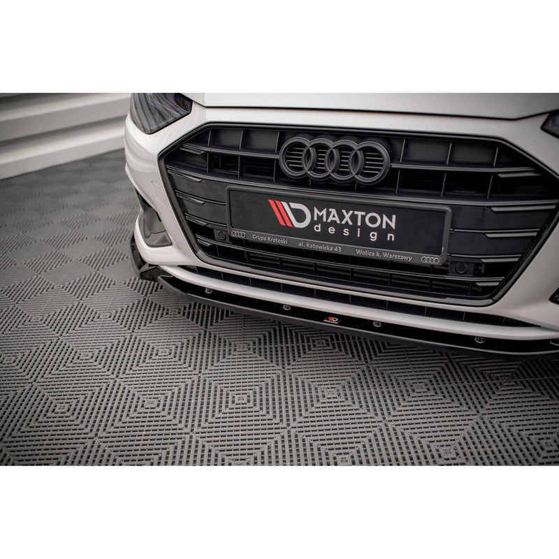 Maxton frontsplitter til Audi A4 Avant / Sedan B9 Facelift – blank sort – billede 3 af 6