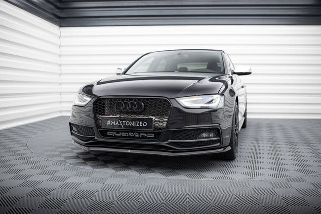 Maxton Front Splitter V.1 Audi S4 B8 Fl - Gloss Black