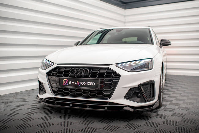 Maxton Front Splitter V.1 Audi A4 S-Line / S4 B9 Facelift - Gloss Black
