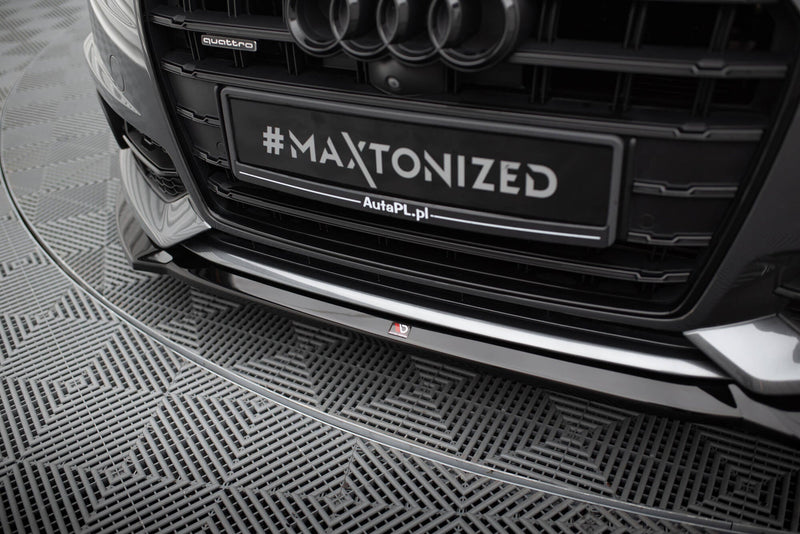 Maxton Front Splitter V.1 Audi A6 C7 S-Line/ S6 C7 Facelift - Gloss Black