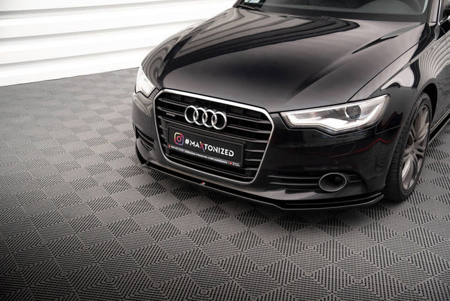 Maxton frontsplitter til Audi A6 C7 – blank sort – billede 1 af 5