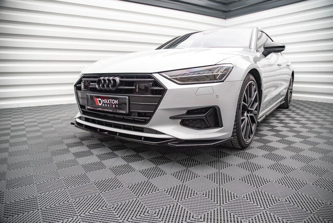 Maxton frontsplitter til Audi A7 C8 – blank sort – billede 1 af 4