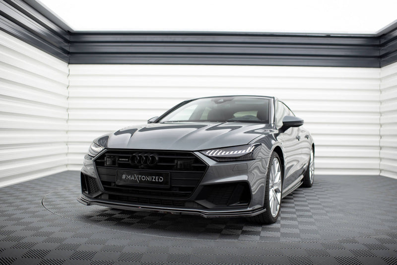 Maxton frontsplitter til Audi A7 S-Line C8 / S7 C8 / C8 Facelift / S7 Facelift – blank sort – billede 1 af 5