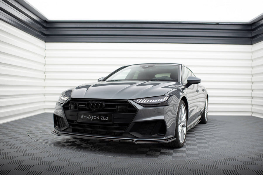Maxton frontsplitter til Audi A7 S-Line C8 / S7 C8 / C8 Facelift / S7 Facelift – blank sort – billede 1 af 5