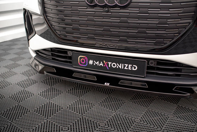 Maxton Front Splitter V.1 Audi Q4 E-Tron Sportback Mk1 - Gloss Black