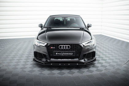 Maxton frontsplitter til Audi RS3 8V Facelift Sedan – blank sort – billede 2 af 5