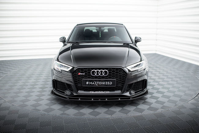 Maxton Front Splitter V.1 Audi RS3 8V Fl Sedan - Gloss Black