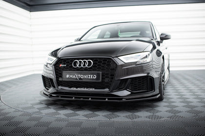 Maxton frontsplitter til Audi RS3 8V Facelift Sedan – blank sort – billede 1 af 5