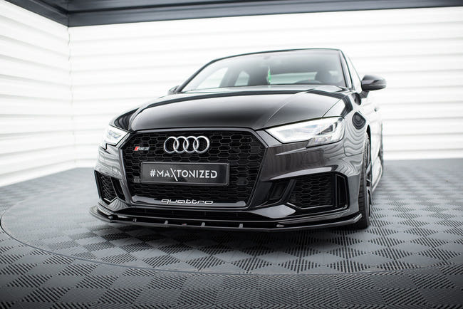 Maxton Front Splitter V.1 Audi RS3 8V Fl Sedan - Gloss Black