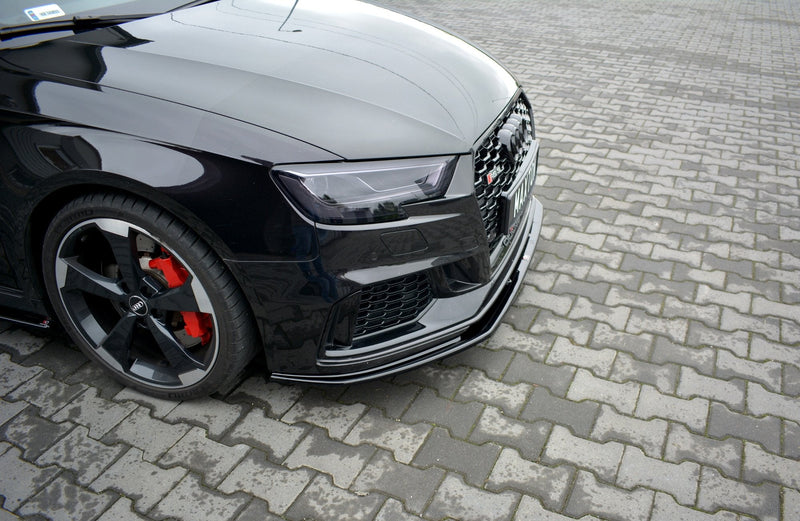 Maxton frontsplitter til Audi RS3 Sportback 8V Facelift – blank sort – billede 4 af 6