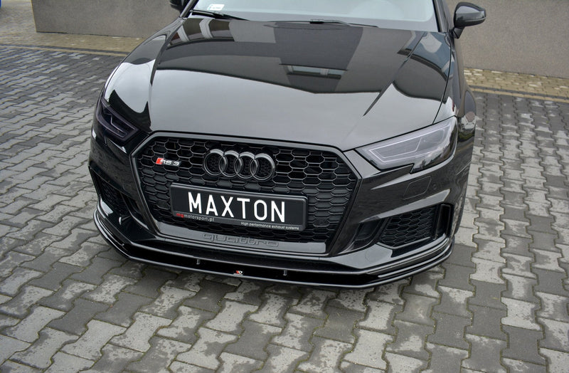 Maxton frontsplitter til Audi RS3 Sportback 8V Facelift – blank sort – billede 2 af 6