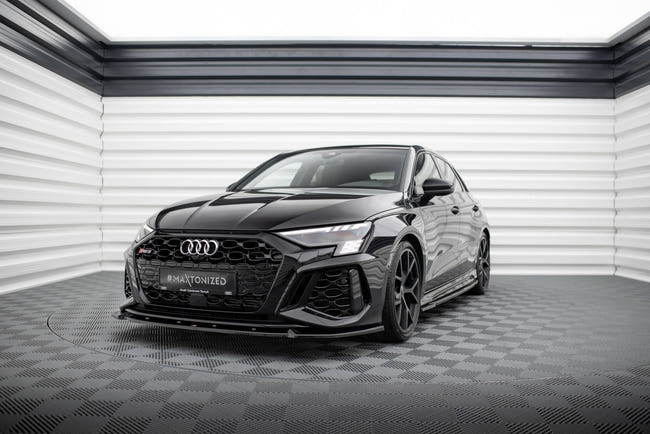 Maxton Front Splitter V.1 Audi RS3 8Y - Gloss Black