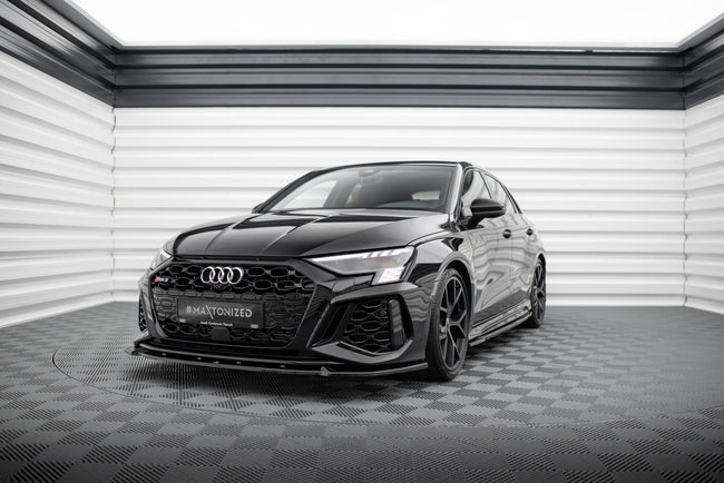 Maxton frontsplitter til Audi RS3 Sportback 8Y – blank sort – billede 1 af 5
