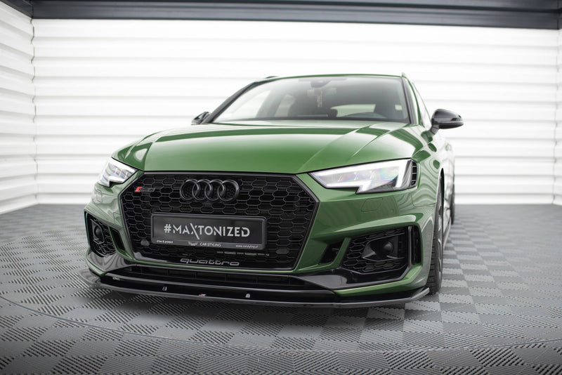 Maxton Front Splitter V.1 Audi RS4 B9 - Gloss Black