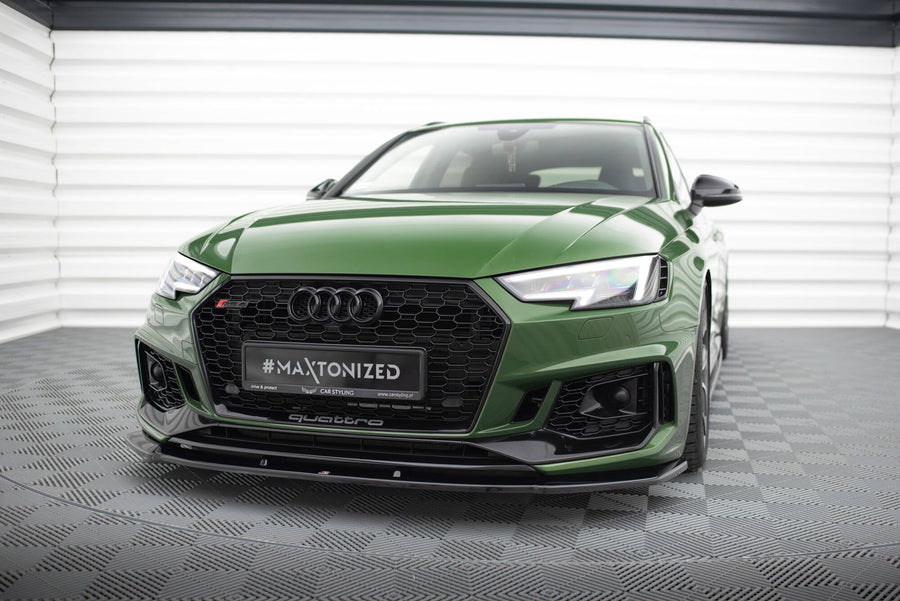 Maxton Front Splitter V.1 Audi RS4 B9 - Gloss Black