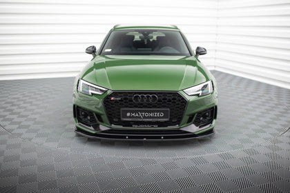 Maxton Front Splitter V.1 Audi RS4 B9 - Gloss Black