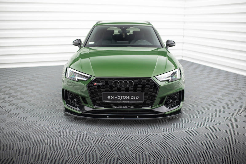 Maxton Front Splitter V.1 Audi RS4 B9 - Gloss Black