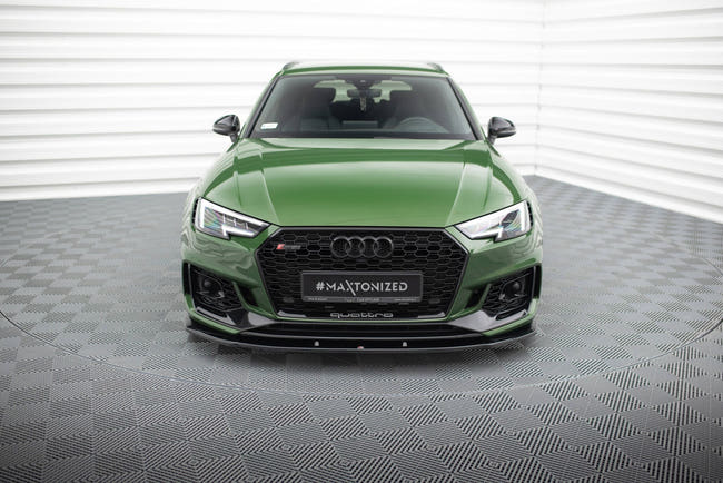 Maxton Front Splitter V.1 Audi RS4 B9 - Gloss Black