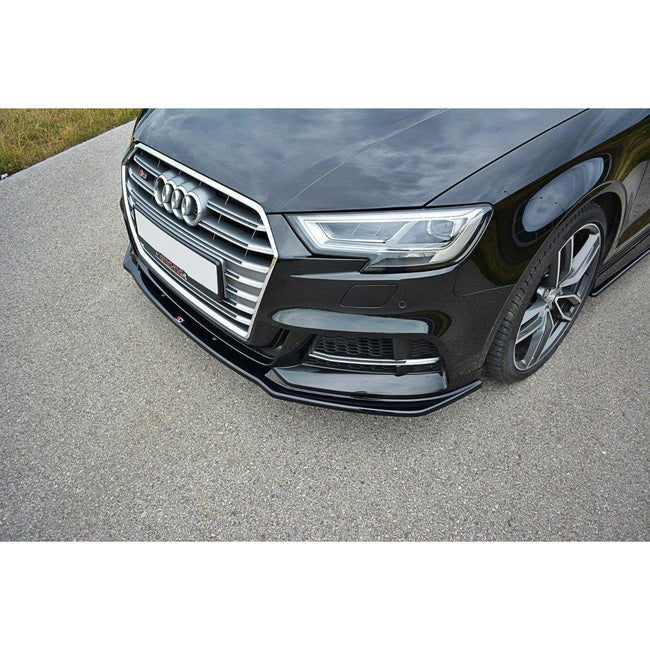 Maxton frontsplitter til Audi S3 / A3 S-Line Hatchback / Sportback 8V Facelift – blank sort – billede 1 af 6