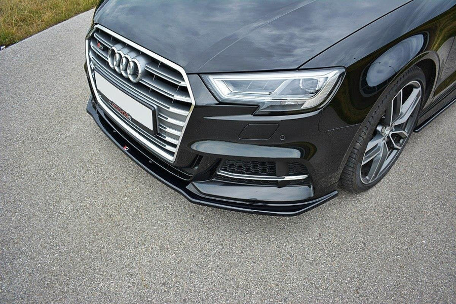 Maxton Front Splitter V.1 Audi S3 / A3 S-Line 8V Fl  - Gloss Black
