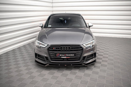 Maxton frontsplitter til Audi S3 / A3 S-Line Sportback 8V Facelift – blank sort – billede 2 af 5
