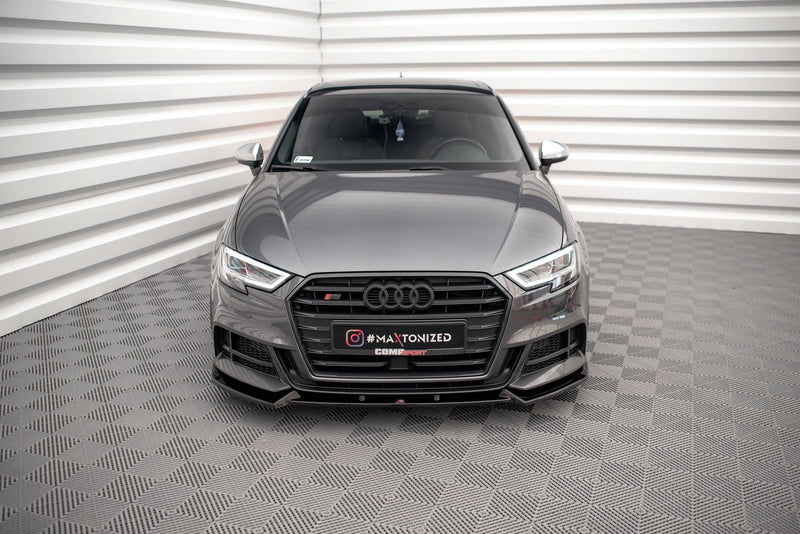 Maxton frontsplitter til Audi S3 / A3 S-Line Sportback 8V Facelift – blank sort – billede 2 af 5