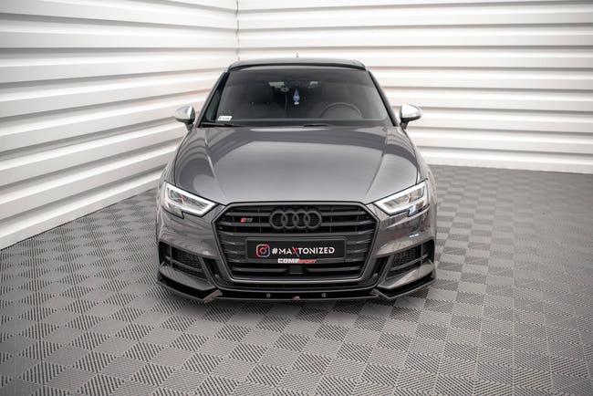 Maxton frontsplitter til Audi S3 / A3 S-Line Sportback 8V Facelift – blank sort – billede 2 af 5