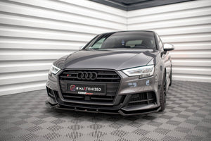 Maxton frontsplitter til Audi S3 / A3 S-Line Sportback 8V Facelift – blank sort – billede 1 af 5