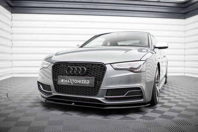 Maxton frontsplitter til Audi S5/A5 S-Line 8T Facelift – blank sort – billede 1 af 5