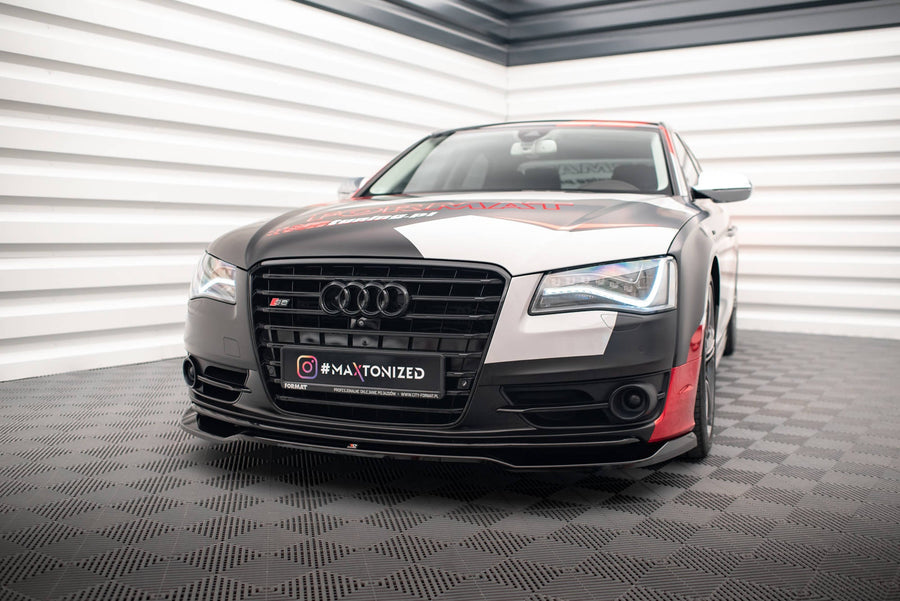 Maxton frontsplitter til Audi S8 D4 – blank sort – billede 1 af 5