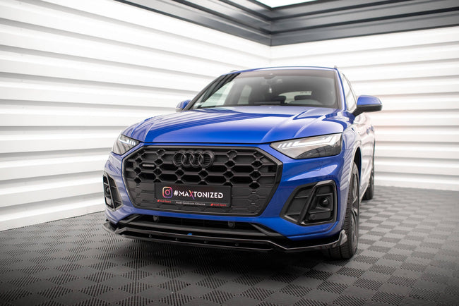 Maxton Front Splitter V.1 Audi SQ5 / Q5 S-Line SUV / Sportback Mk2 Facelift - Gloss Black
