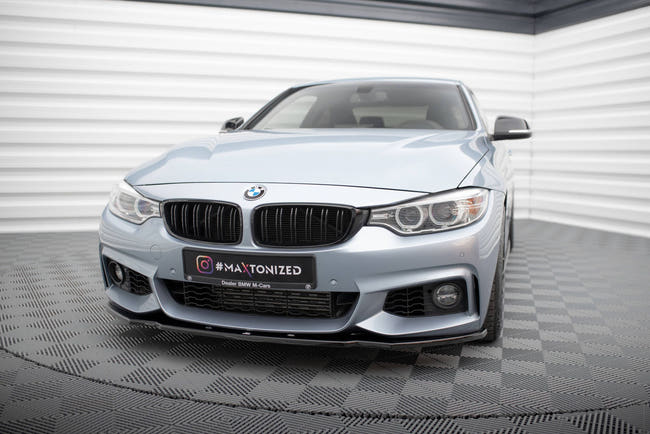 Maxton frontsplitter til BMW 4 Coupe / Gran Coupe / Cabrio M-Pack F32 / F36 / F33 – blank sort – billede 1 af 6