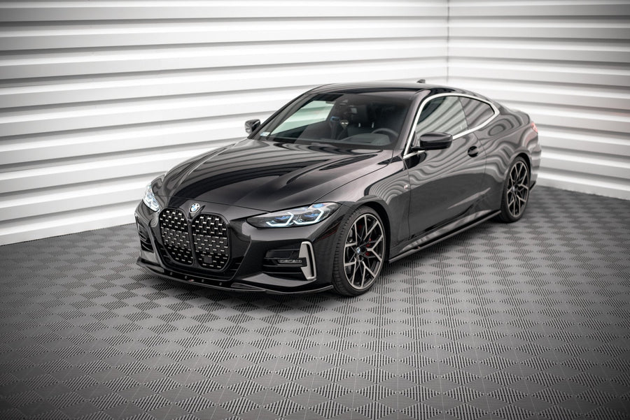 Maxton frontsplitter til BMW 4 M-Pack / M440i G22 / G23 / G22 Facelift / G23 Facelift – blank sort – billede 1 af 4